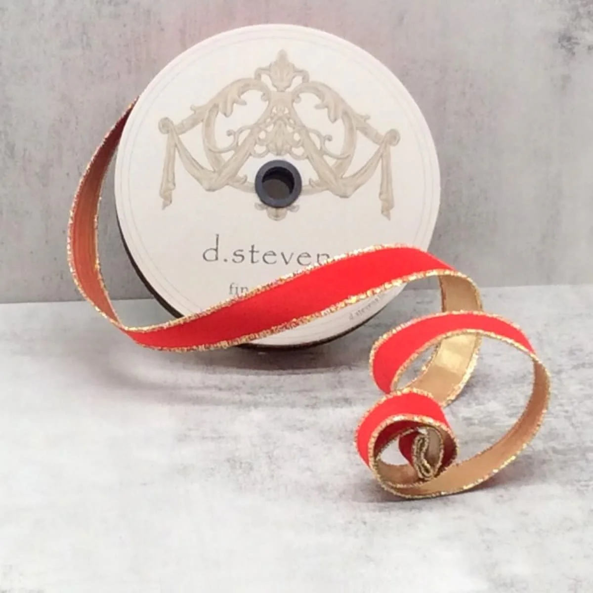 1" x 25yds Flocked Velvet Metallic Gold Back - Image 4