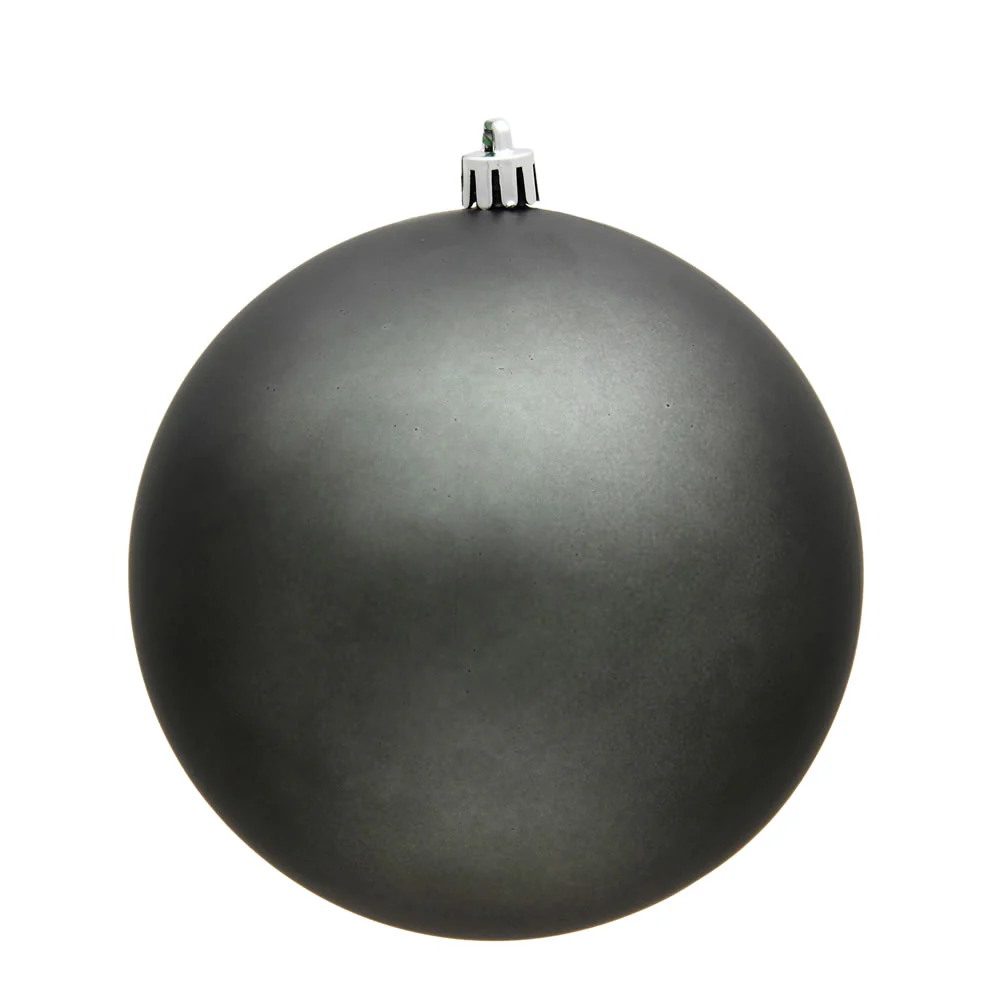 10" Pewter Matte Ball UV Drilled Cap Ornament