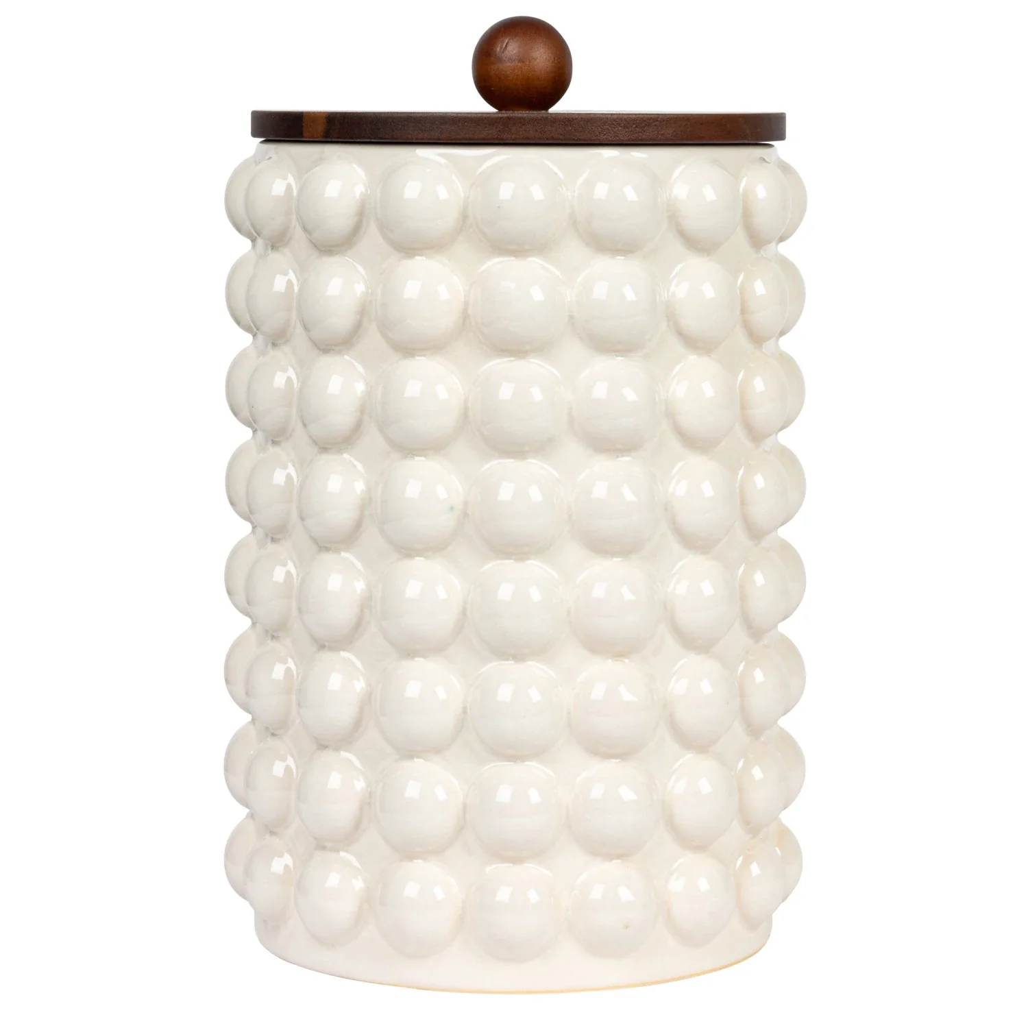 10.25" Stoneware Canister with Wood Lid - Image 6