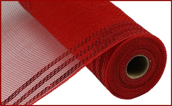 10.5"X10yd Border Stripe Metallic Mesh Ribbon - Image 6