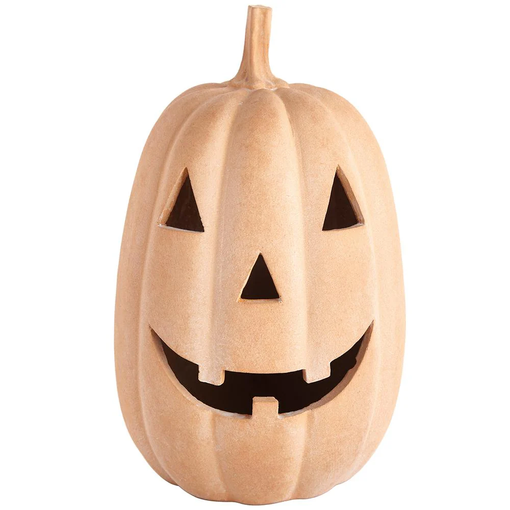 11" Battery Operated Jack-O-Lantern With Light Terra Cotta - Image 4