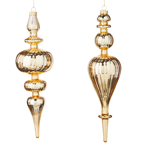 11" Gold Finial Ornament - Image 4