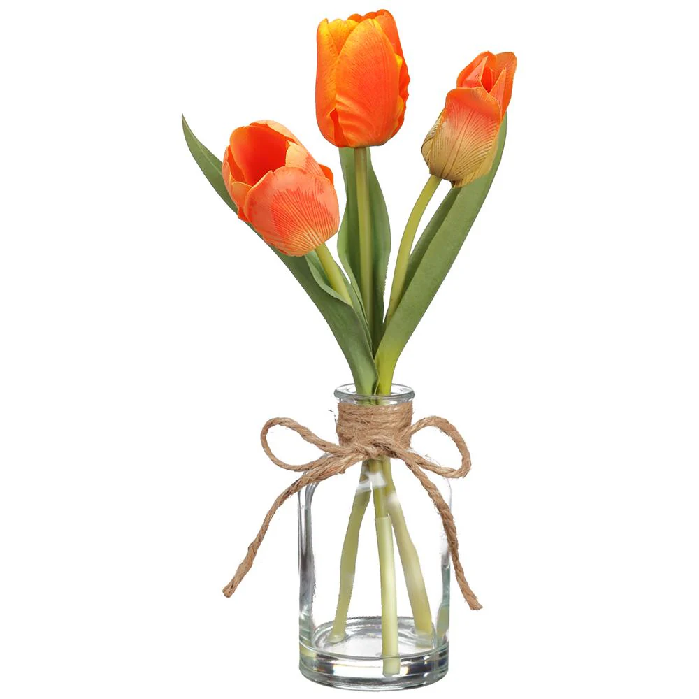 11" Tulip in Glass Vase