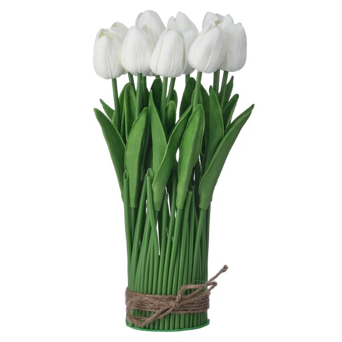 12” Eva Tulip Centerpiece With Leaves - Image 3