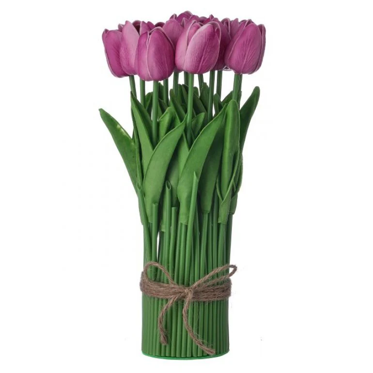 12” Eva Tulip Centerpiece With Leaves