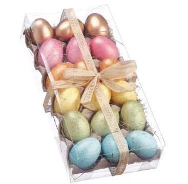 12" Rainbow / Gold Eggs - Set of 18