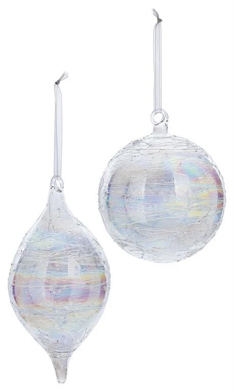 120MM Crackled Ornament Clear