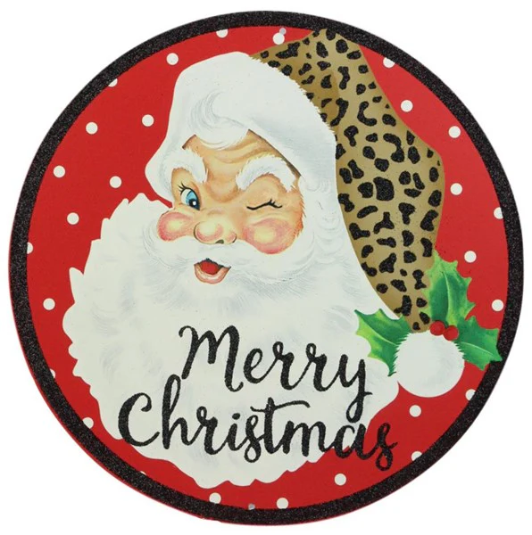 12"Dia Merry Christmas/Santa Sign