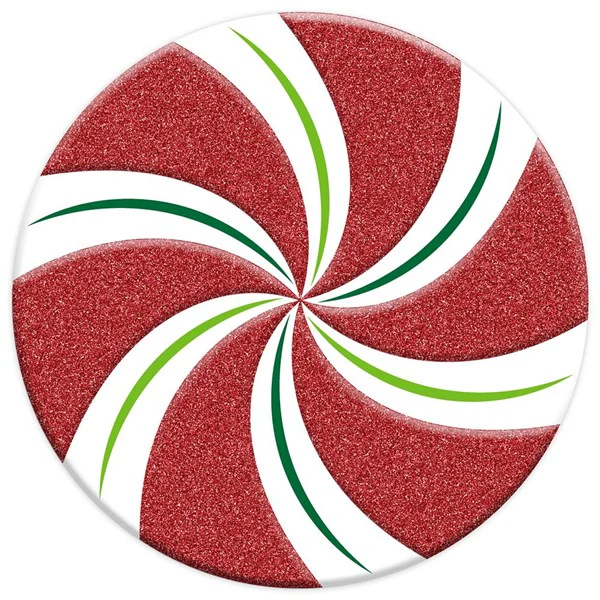 12"Dia Metal/Embossed Glitter Peppermint
