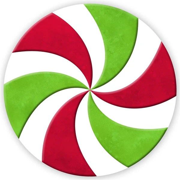 12"Dia Metal Embossed Peppermint - Image 3
