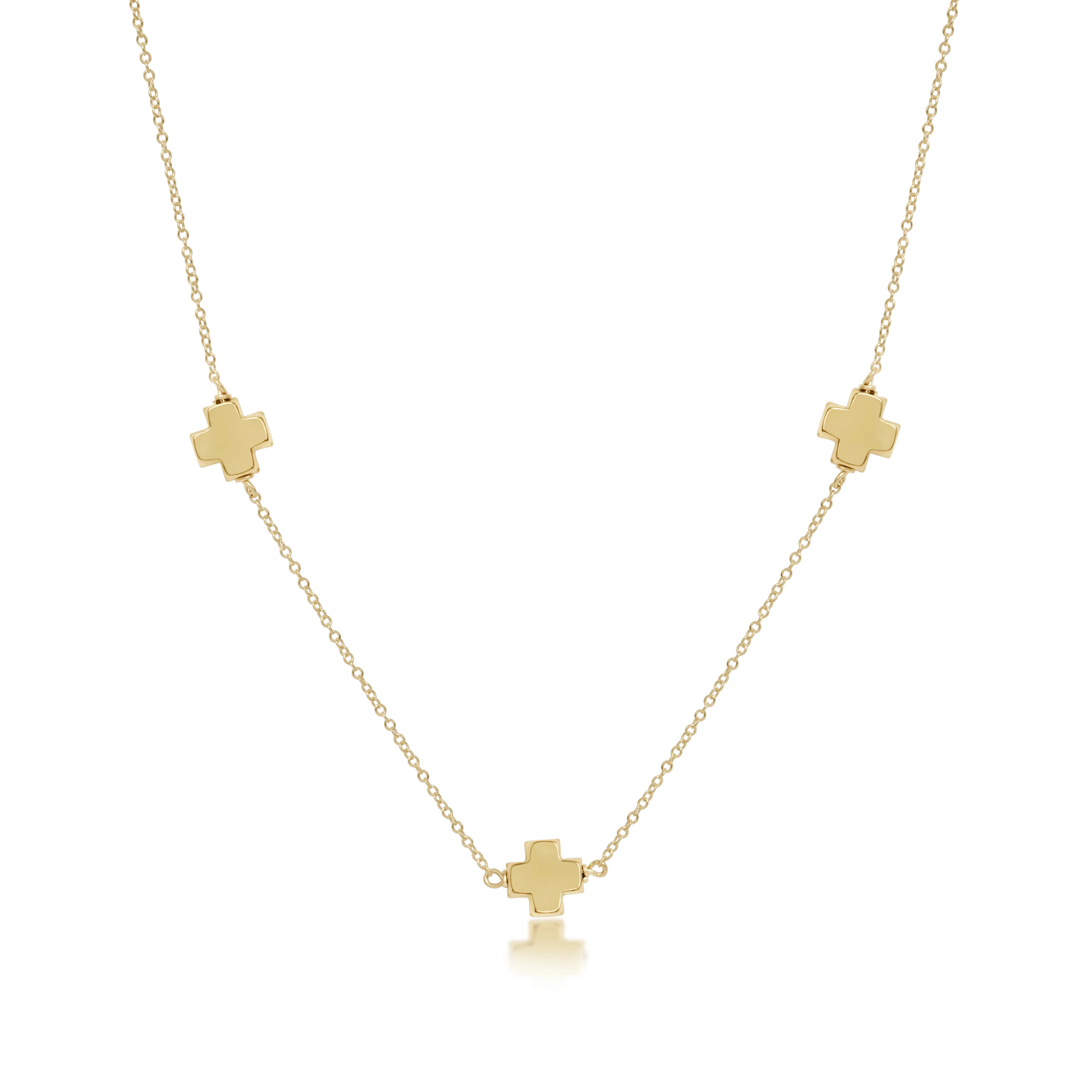 15" Choker Simplicity Chain Gold -  Signature Cross - Image 2