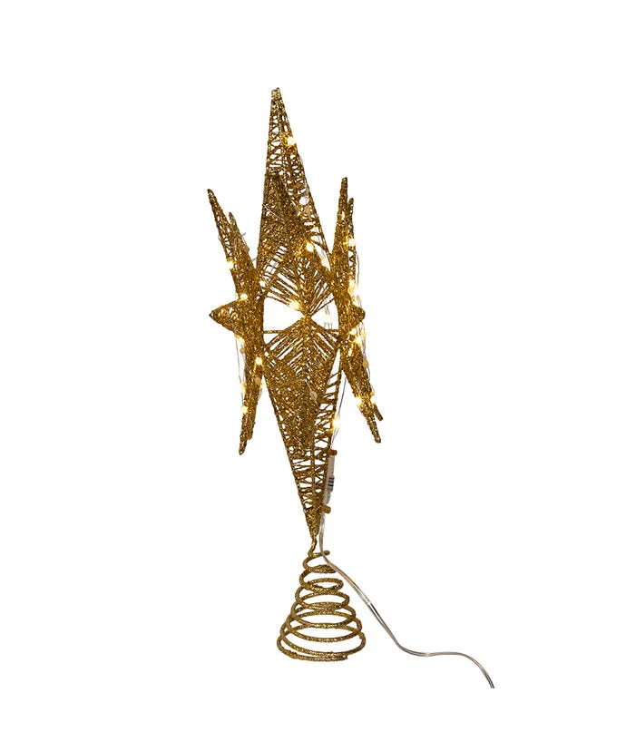 15" Twinkling LED Gold Starburst Treetop - Image 2