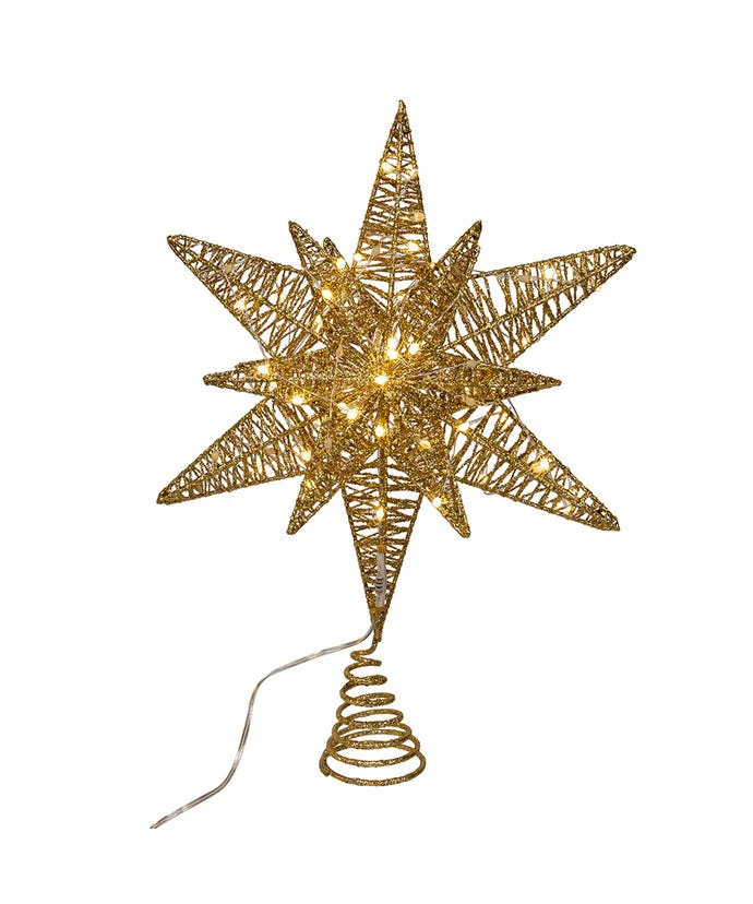 15" Twinkling LED Gold Starburst Treetop - Image 3