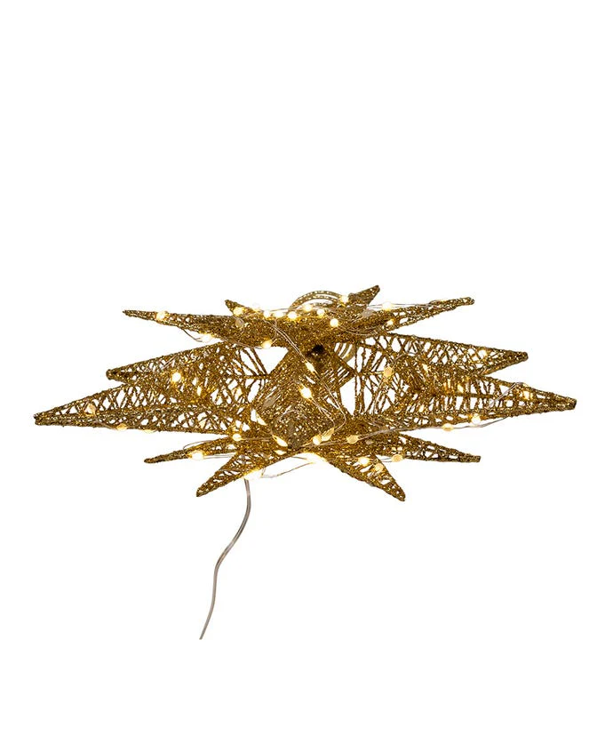 15" Twinkling LED Gold Starburst Treetop - Image 4