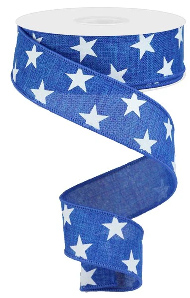 1.5" x 10yd Stars On Royal Ribbon - Image 2