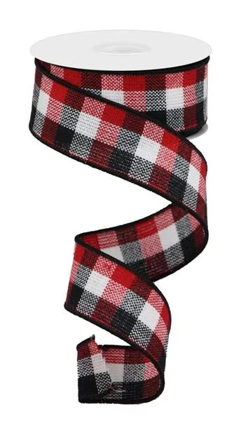 1.5"X10yd Buffalo Check Ribbon - Image 2