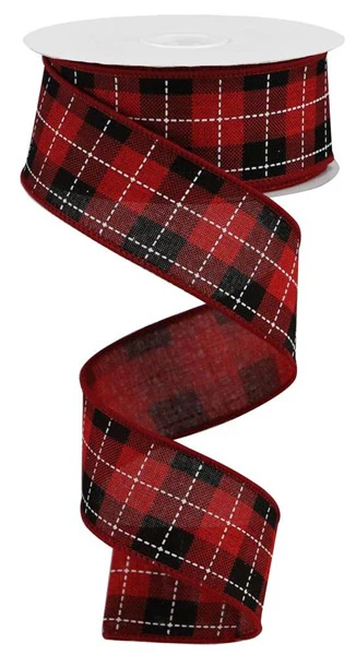 1.5"X10yd Buffalo Check Ribbon - Image 5