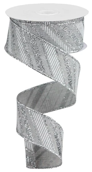 1.5"X10yd Multi Diagonal Stripes/Royal Ribbon - Image 2