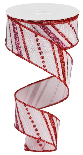 1.5"X10yd Multi Diagonal Stripes/Royal Ribbon - Image 7
