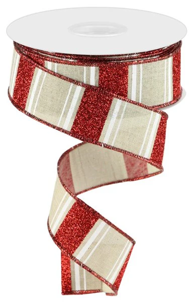 1.5"X10yd Multi Stripe/Bold Glitter Ribbon - Image 8