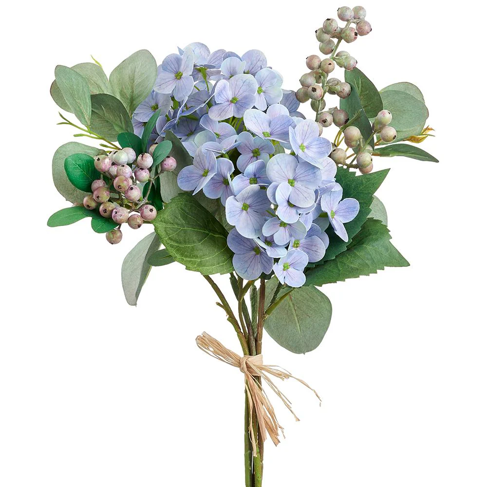 16.5" Hydrangea/Eucalyptus Bouquet - Image 3