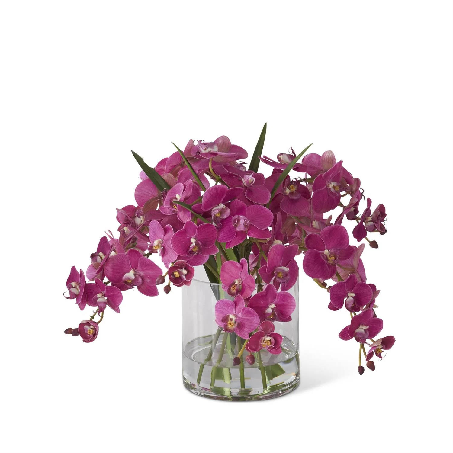 16 Inch Orchid Premade in Glass Vase with Faux Water - Image 2