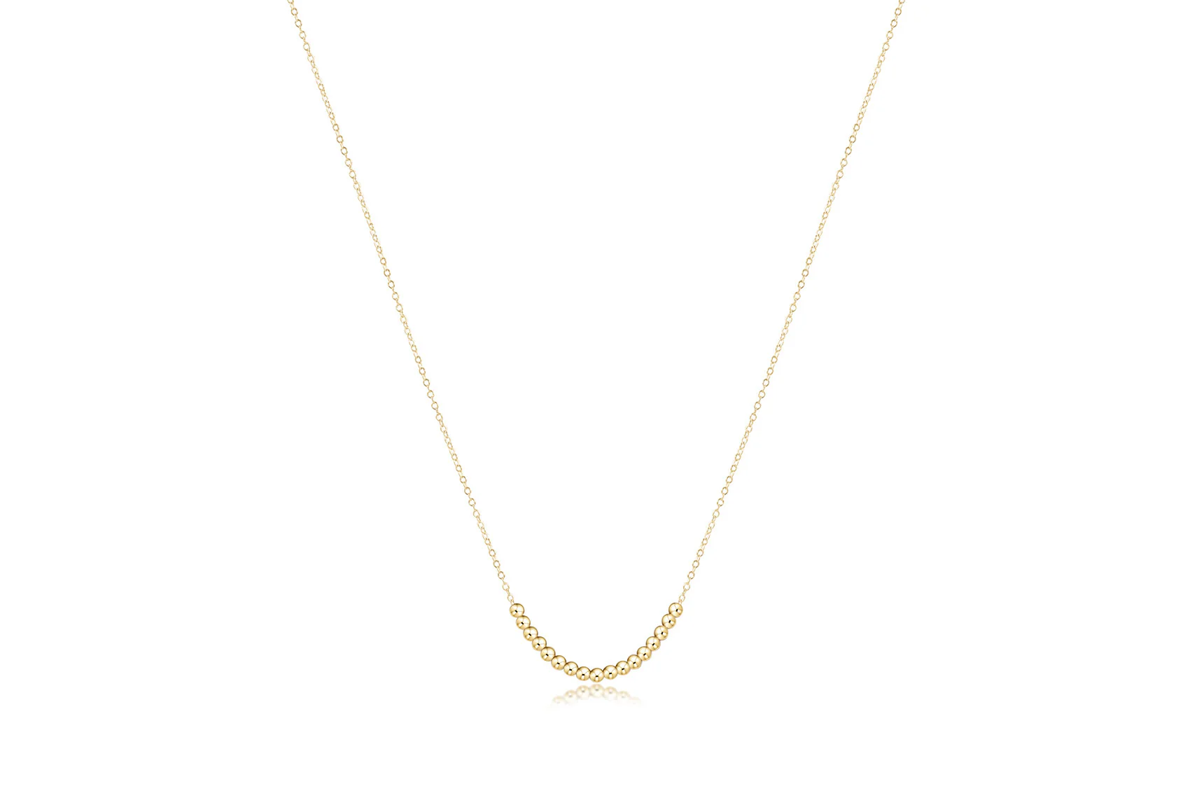 16" Necklace Gold Classic Beaded Bliss - 2.5mm Gold