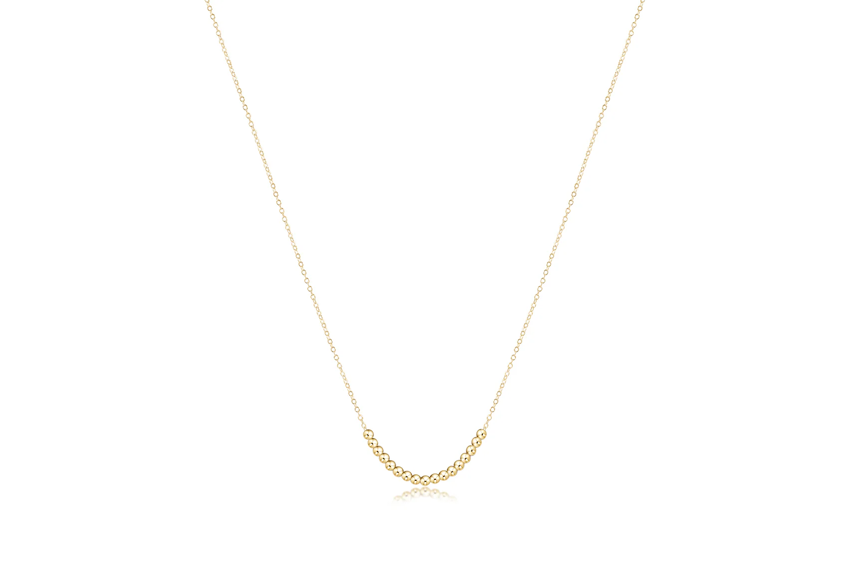 16" Necklace Gold Classic Beaded Bliss - 2.5mm Gold - Image 2