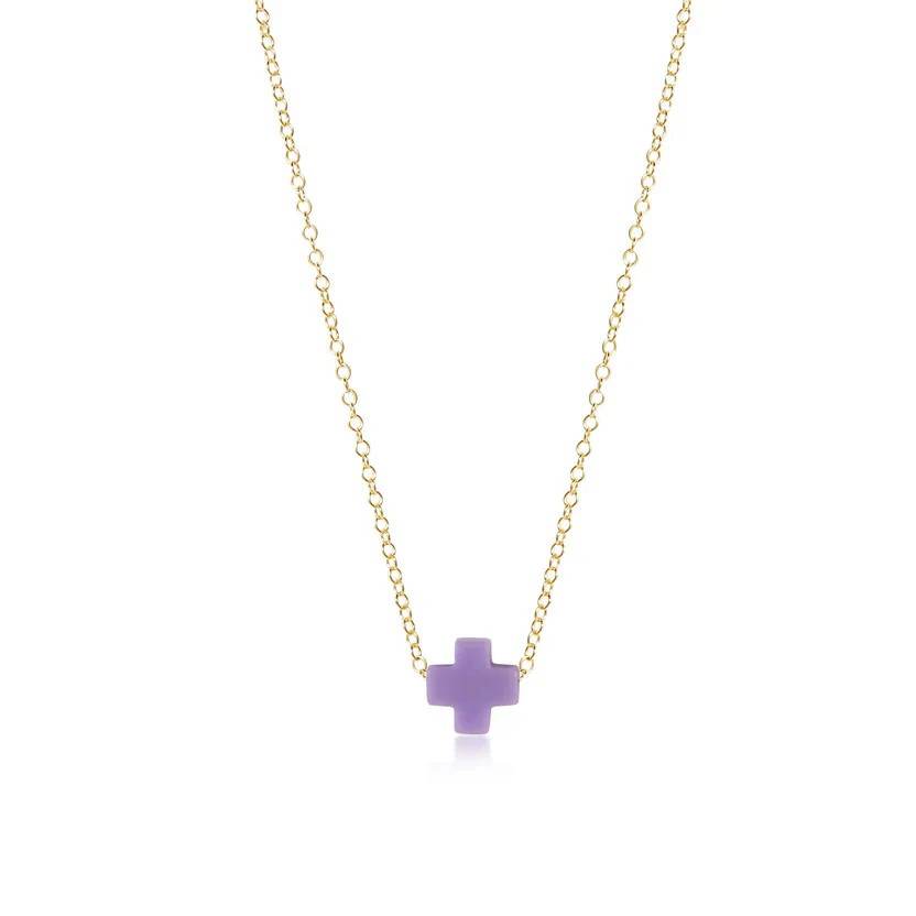 16" Necklace Gold - Signature Cross - Image 9