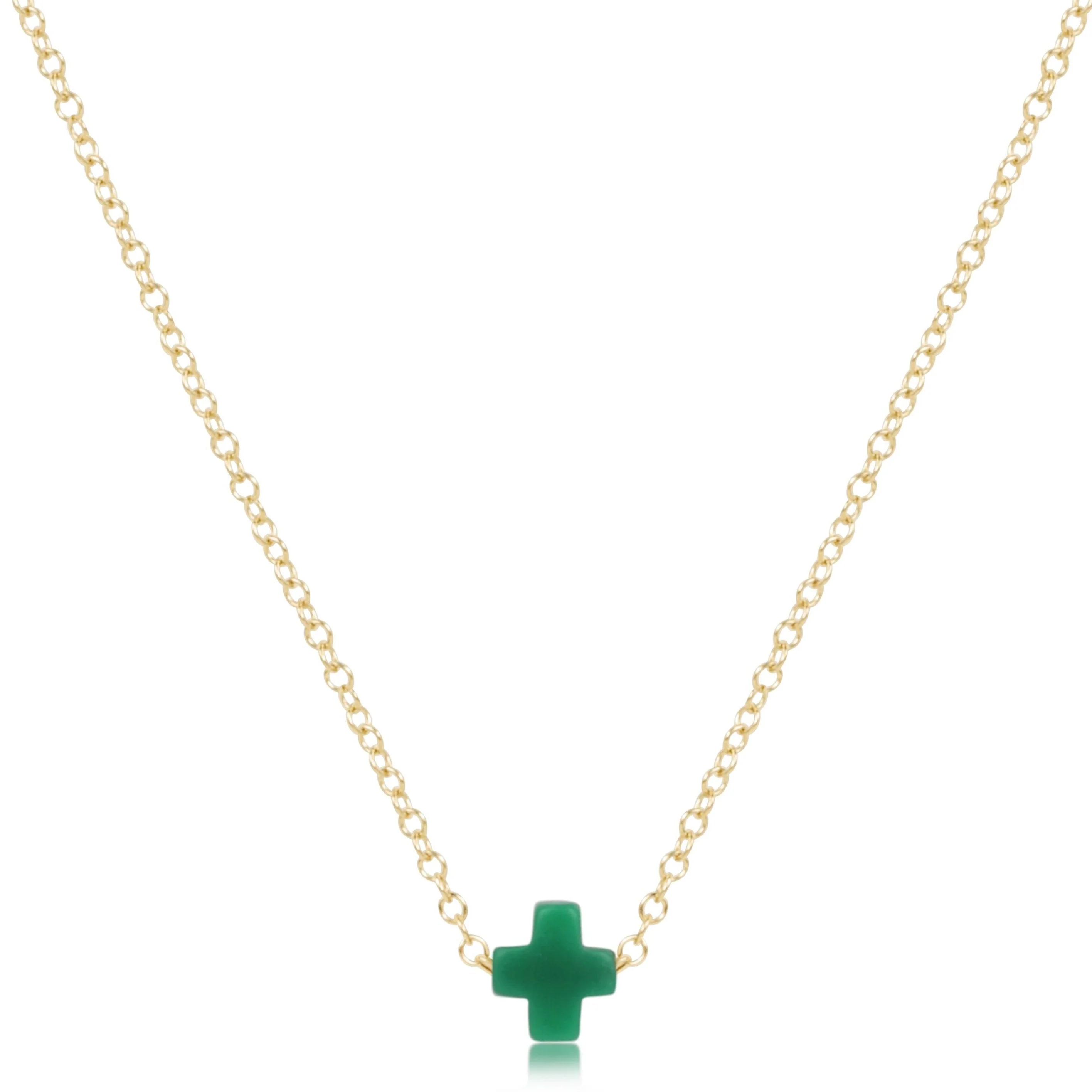 16" Necklace Gold - Signature Cross Small - Image 15