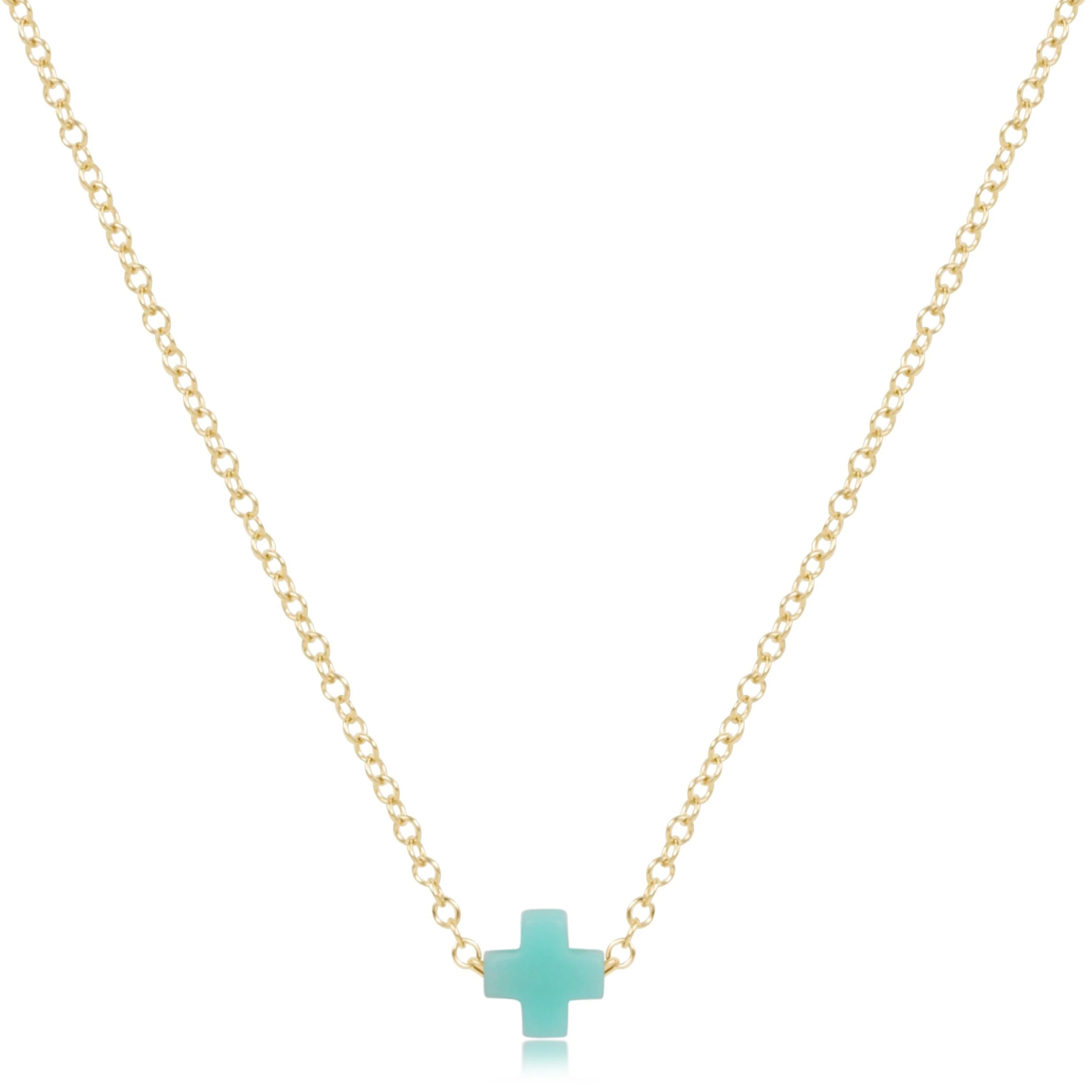 16" Necklace Gold - Signature Cross Small - Image 16