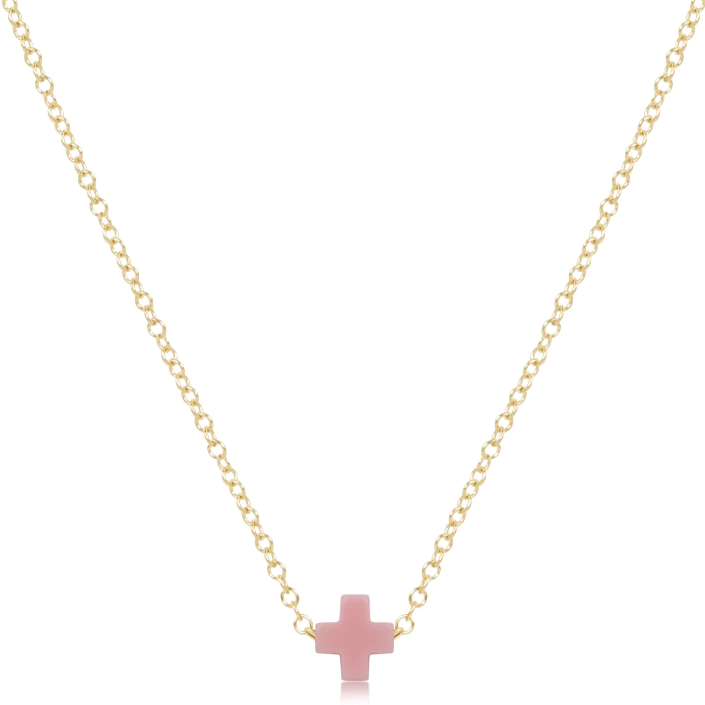 16" Necklace Gold - Signature Cross Small - Image 17