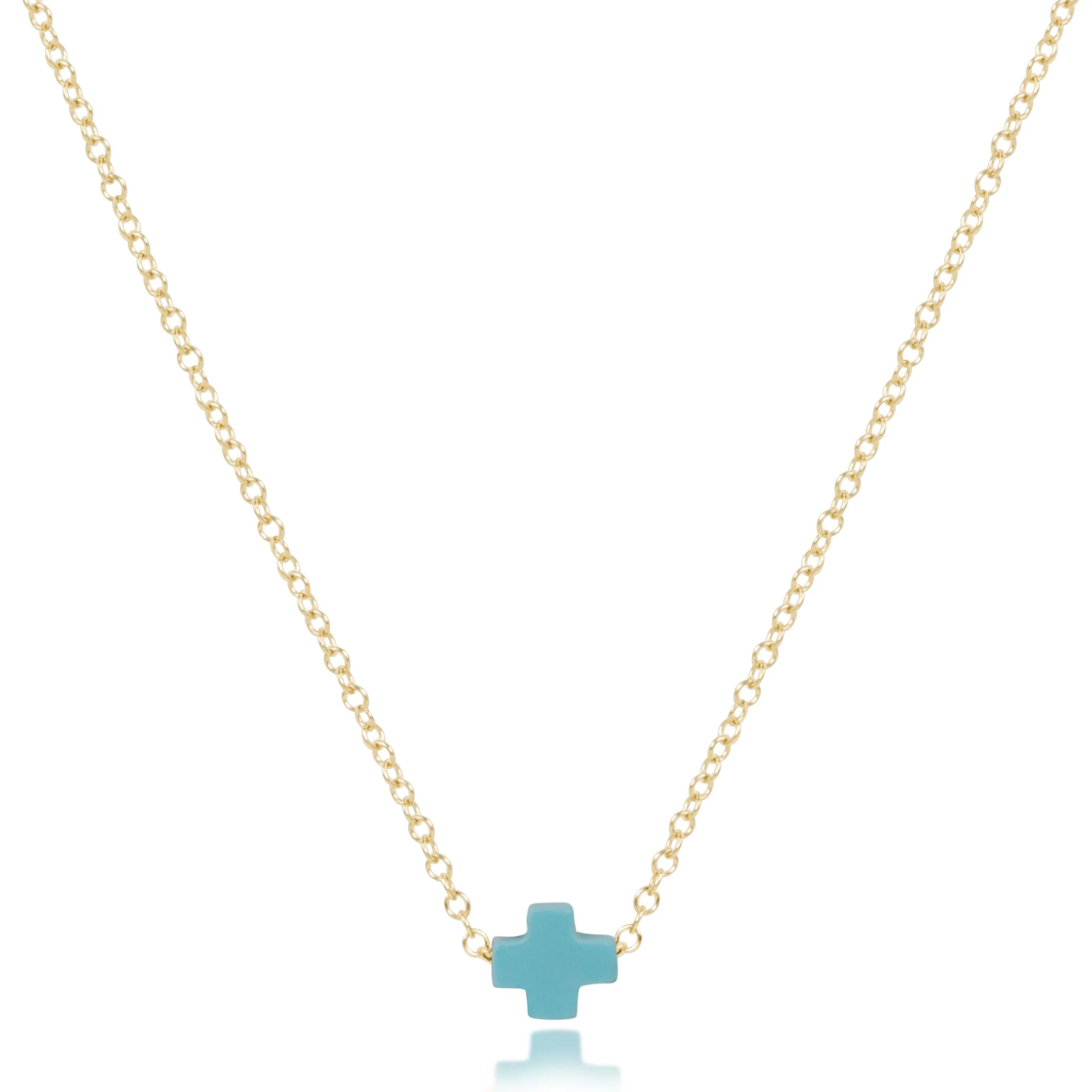 16" Necklace Gold - Signature Cross Small - Image 19