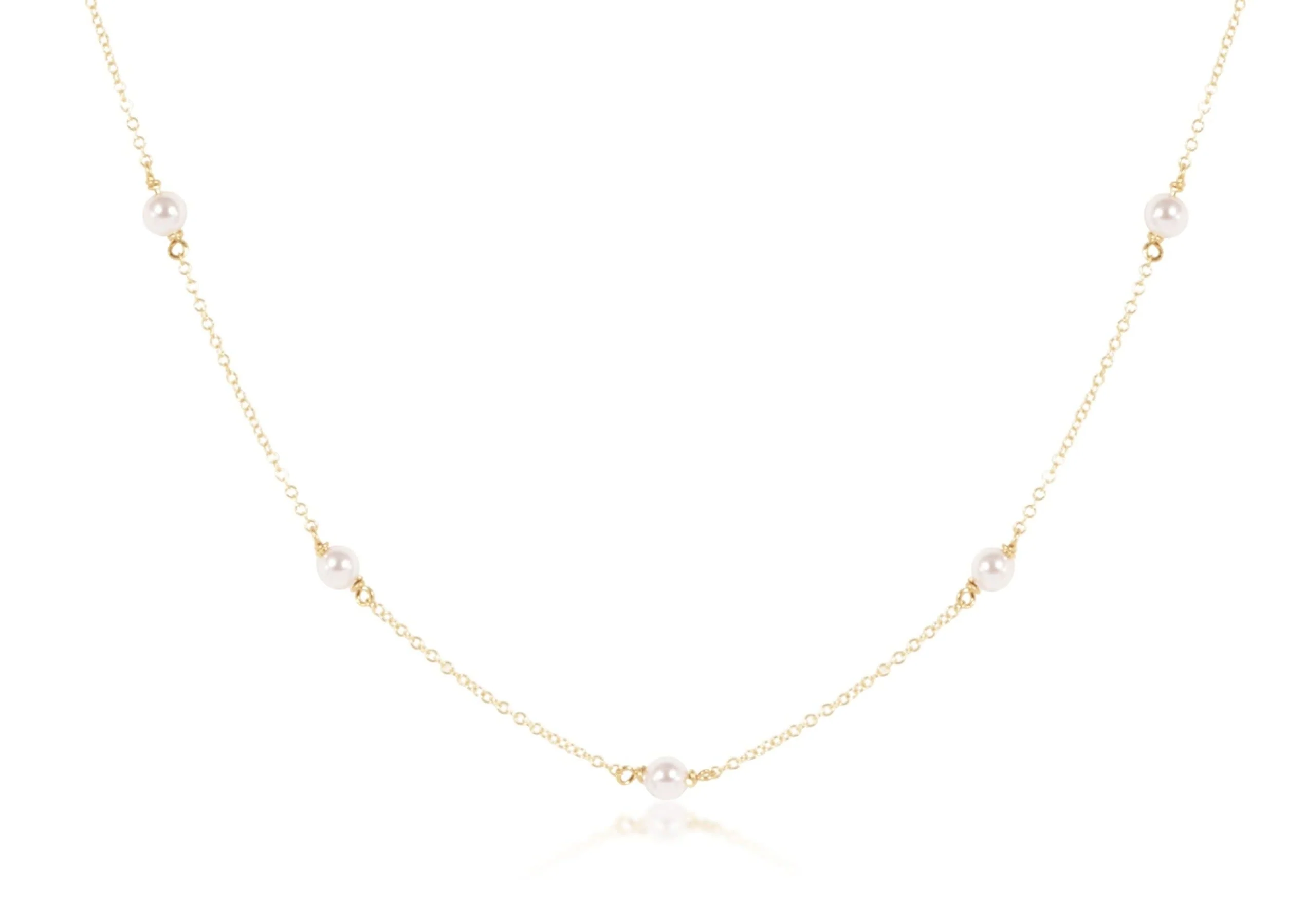 17” Choker Simplicity Chain Gold - 4mm Pearl - Image 2