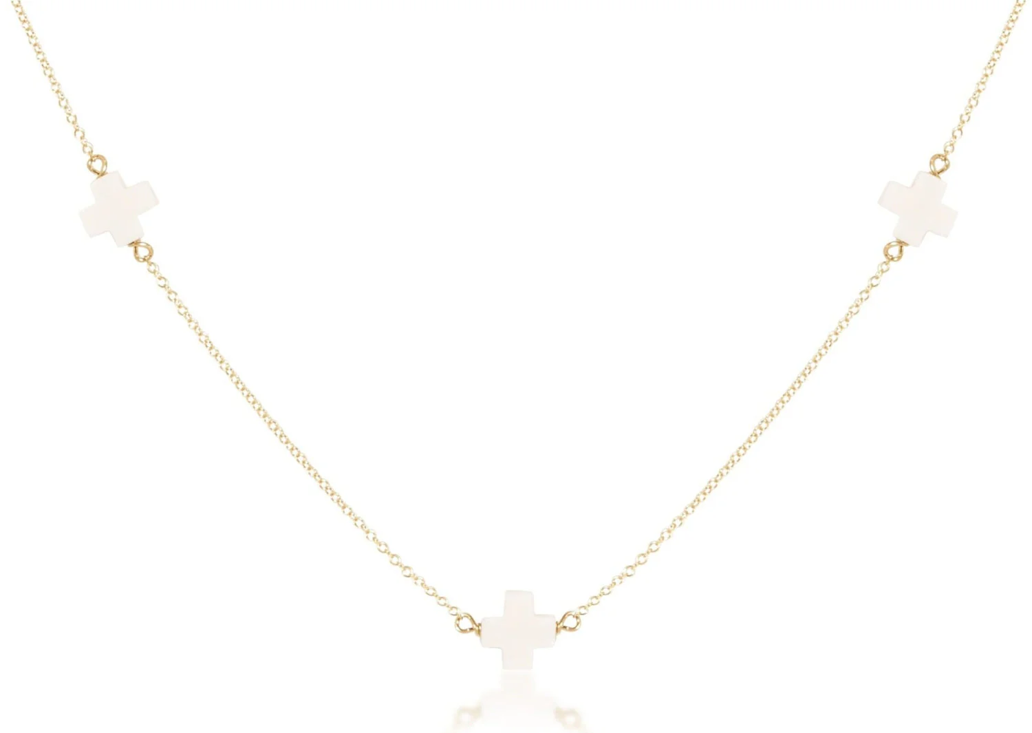 17" Choker Simplicity Chain Gold - Signature Cross - Image 3
