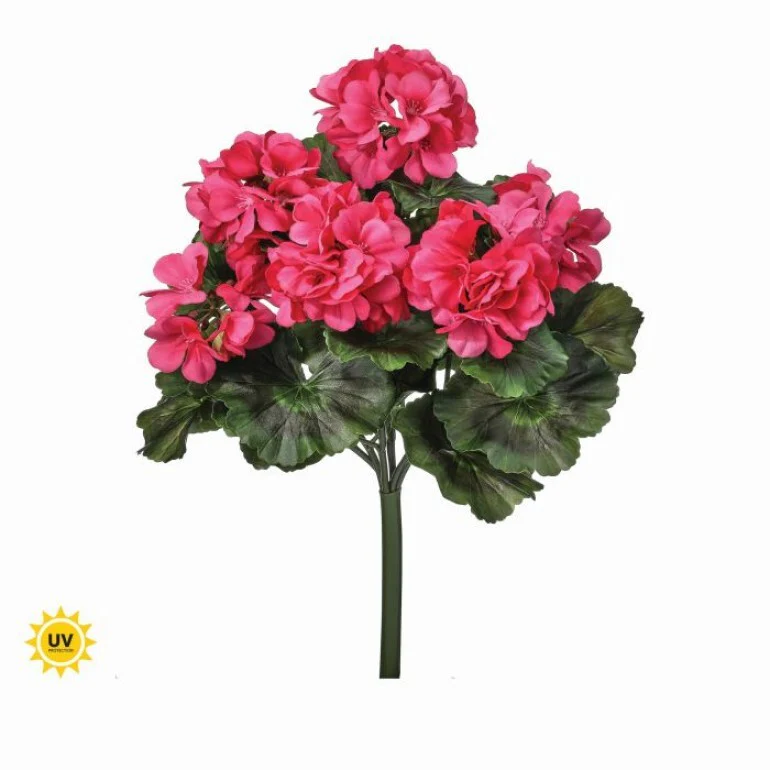 17" UV Natural Touch Summer Geranium Bush - Image 2