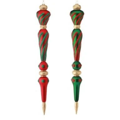 17” Vacuum Plated/Glitter Nutcracker Finial Ornament