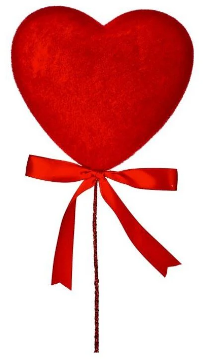18" Flocked Solid Heart Pick - Image 2
