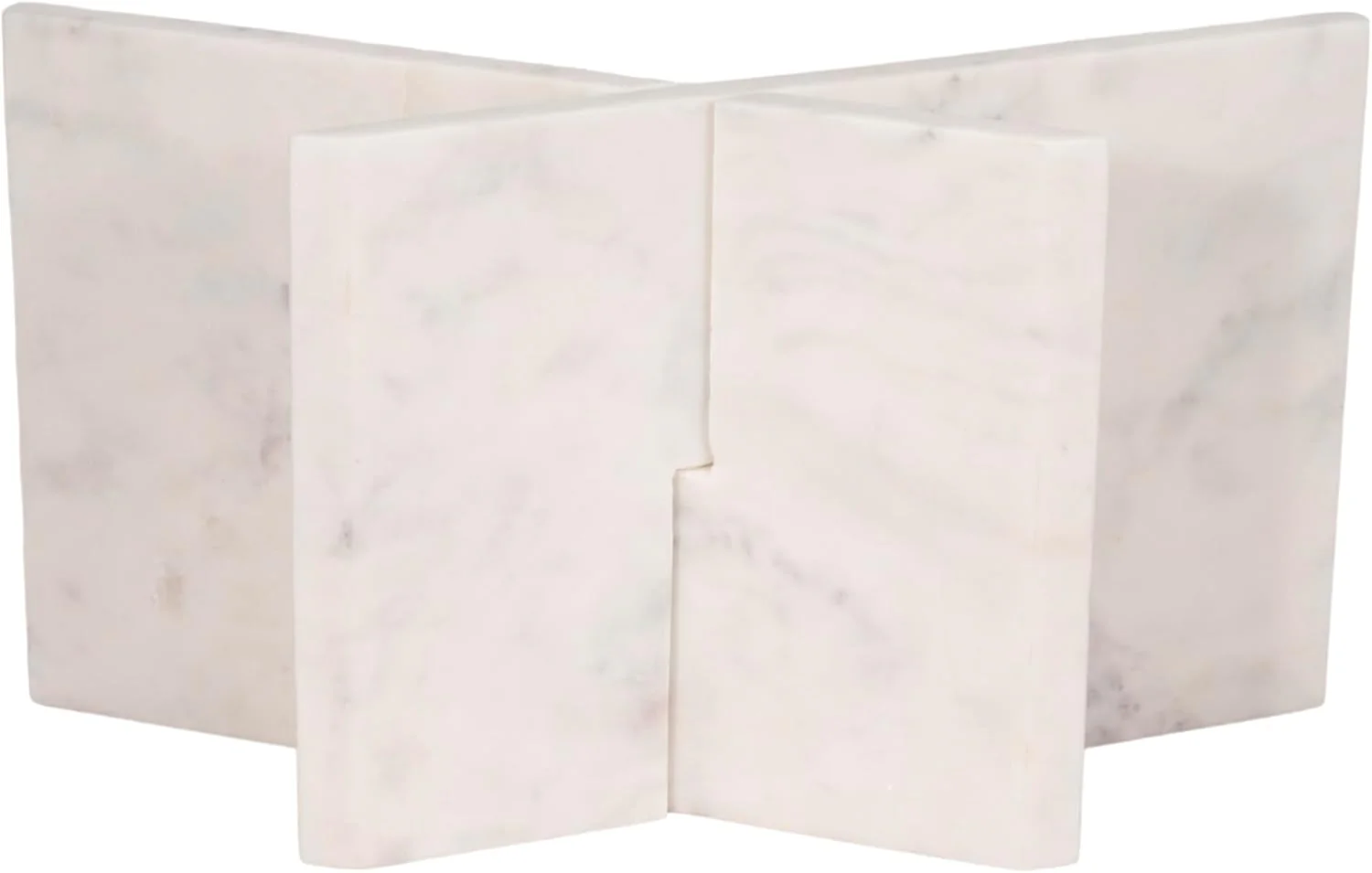18 in. White Marble Contemporary Sculptural Bookstand - Image 8