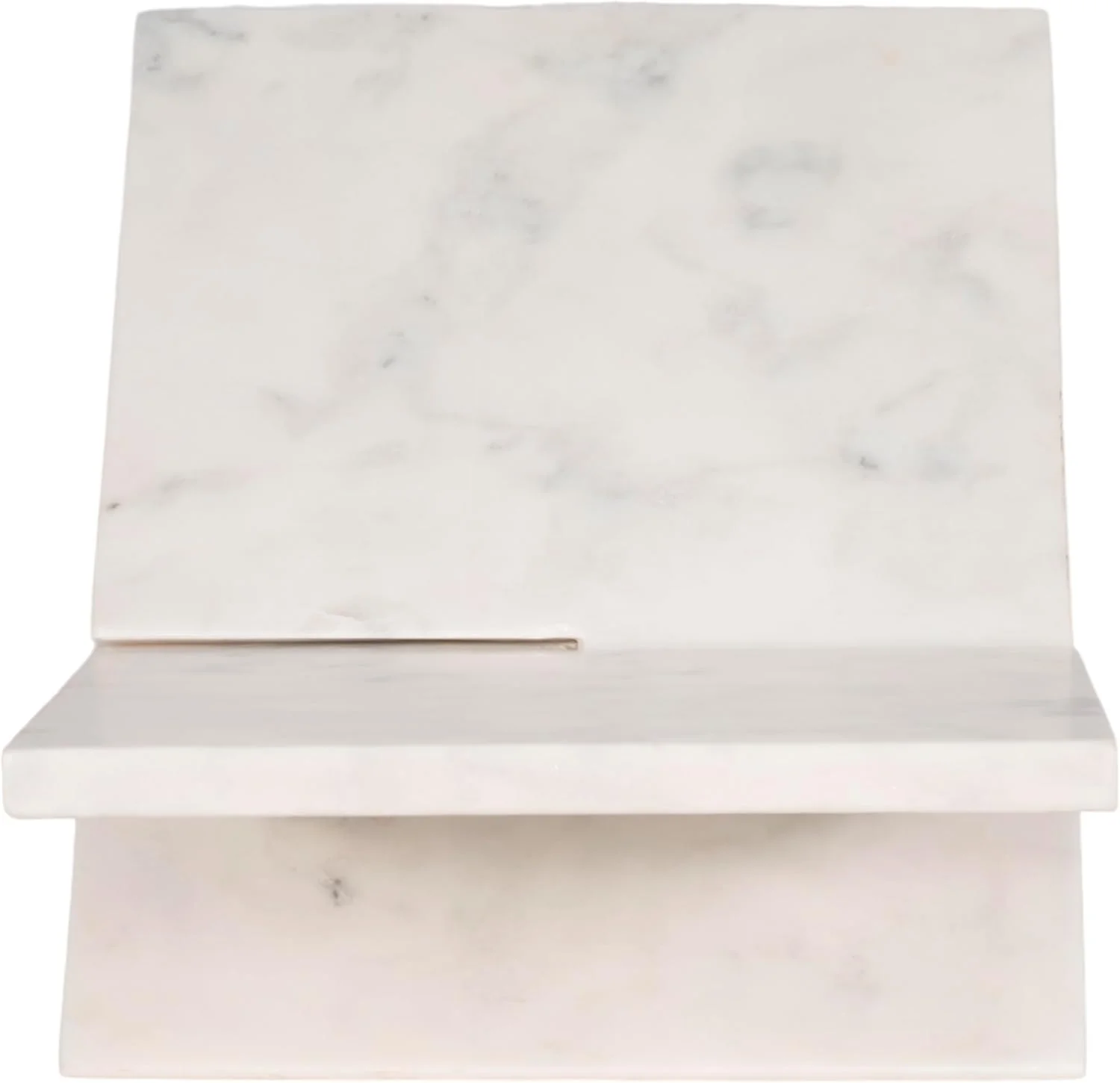 18 in. White Marble Contemporary Sculptural Bookstand - Image 9