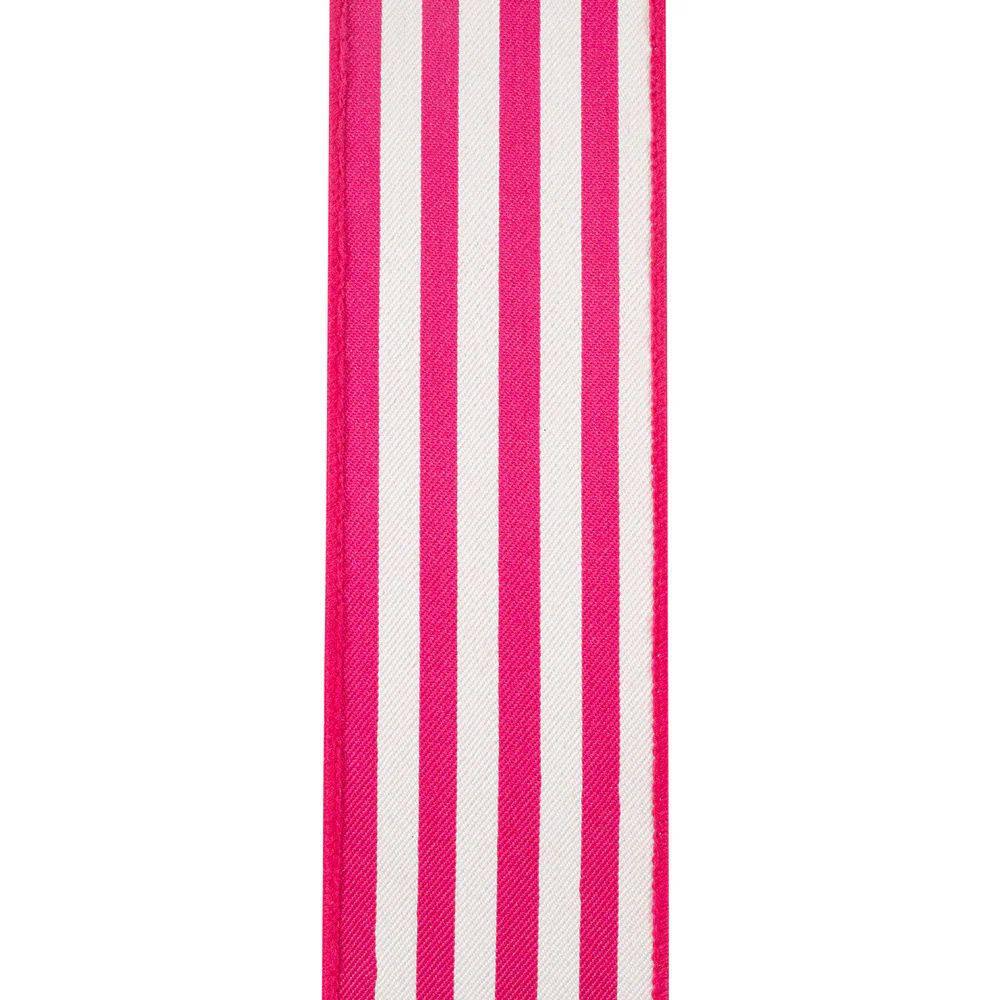 2-1/2 Inch Striped Twill Deluxe Dupioni Backed Wired Edge