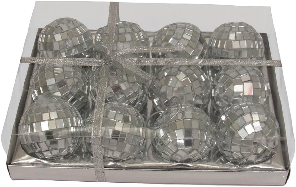 2" Miniature Mirrored Disco Ball Glass Ornament - Sold as a Set - Image 5