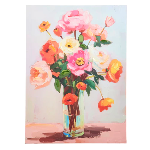 21.5” Medium Orange Floral Wall Art