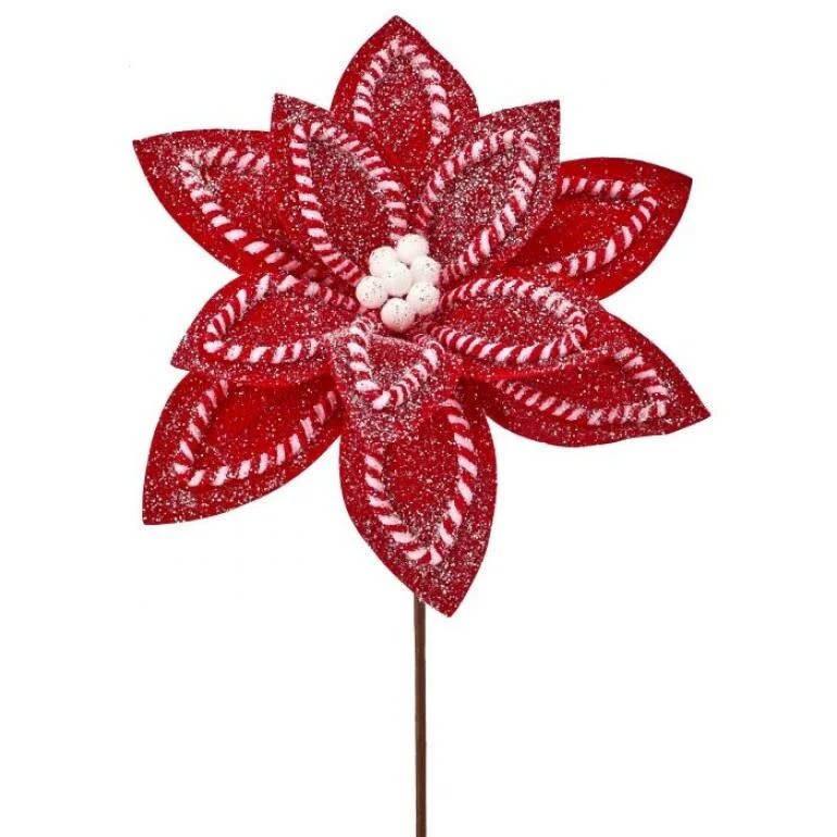 22" Sugar/Spice Poinsettia Stem - Image 3