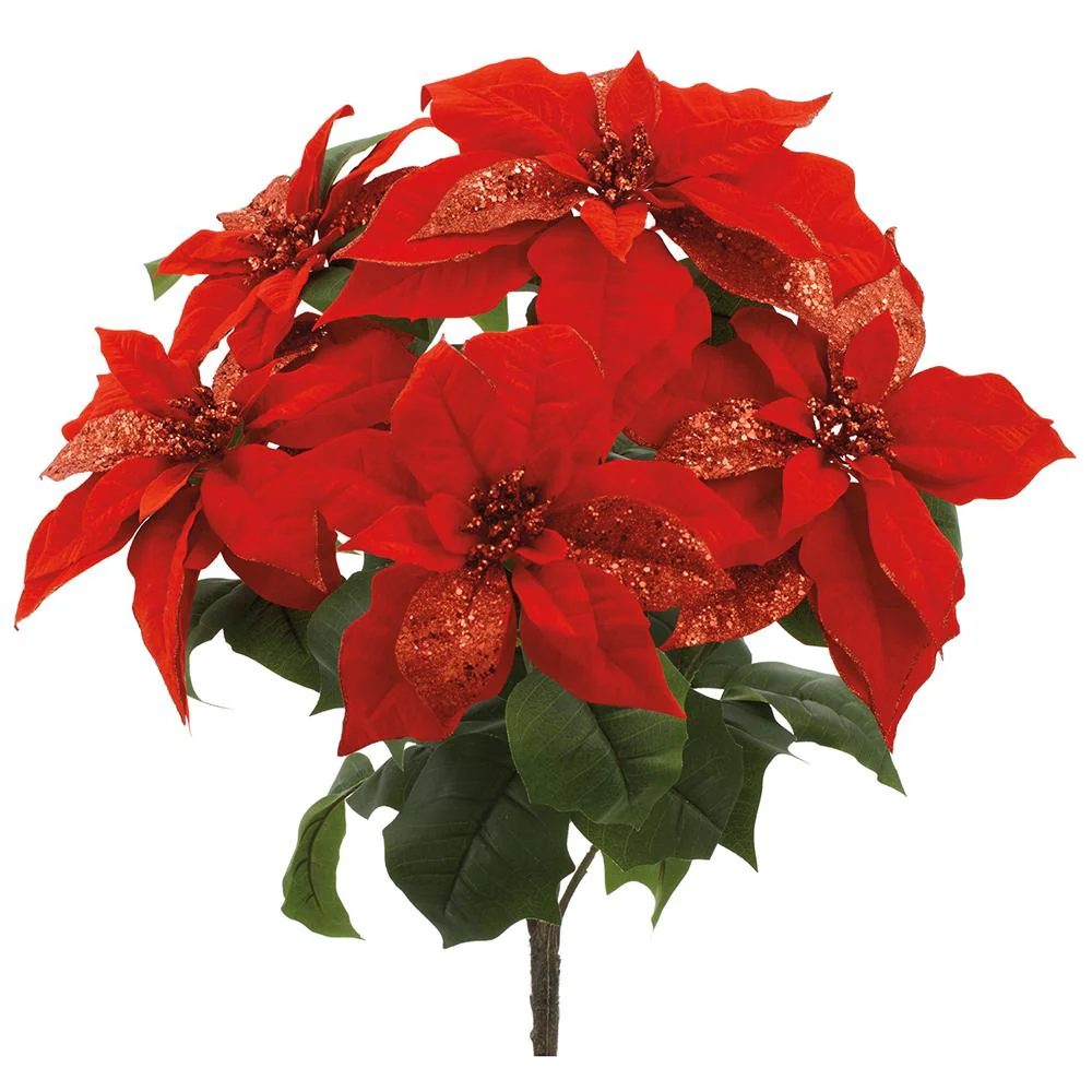 23" Sparkle Poinsettia Bush x5 - Image 3