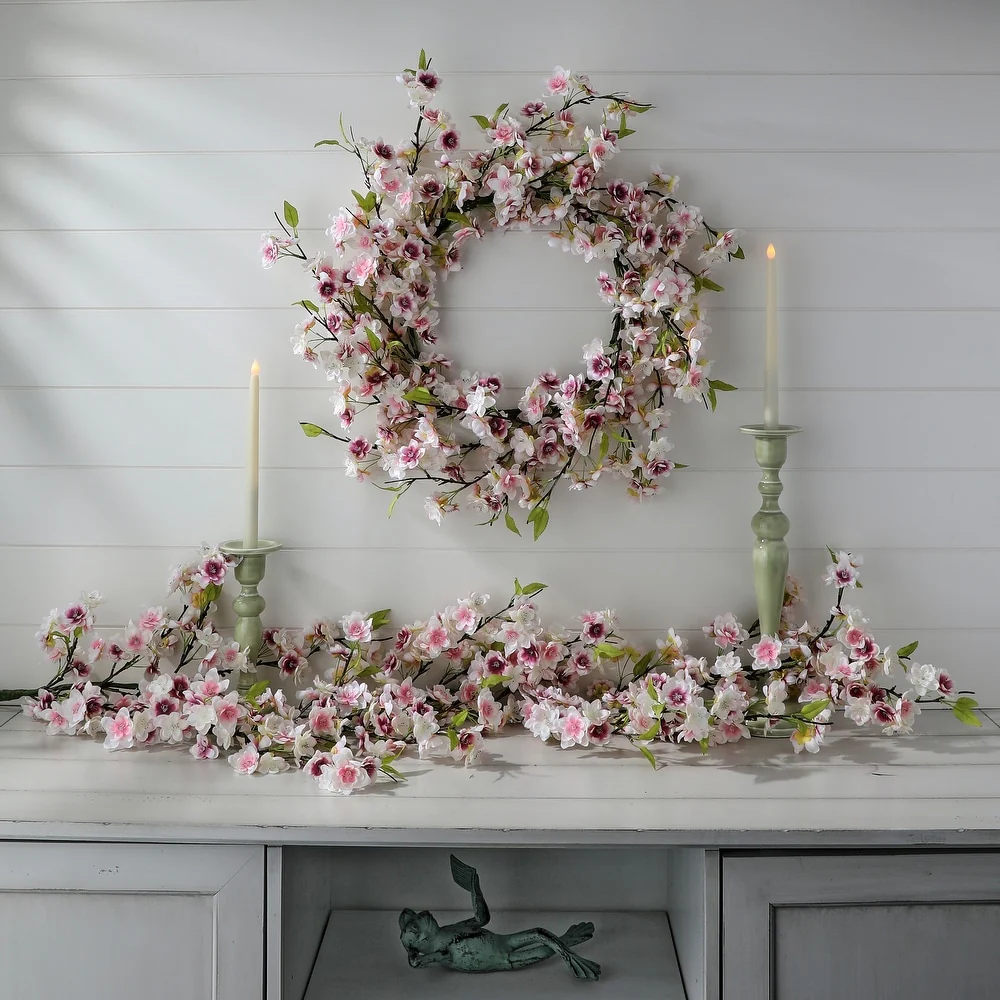 24" Cherry Blossom Wreath - Image 3