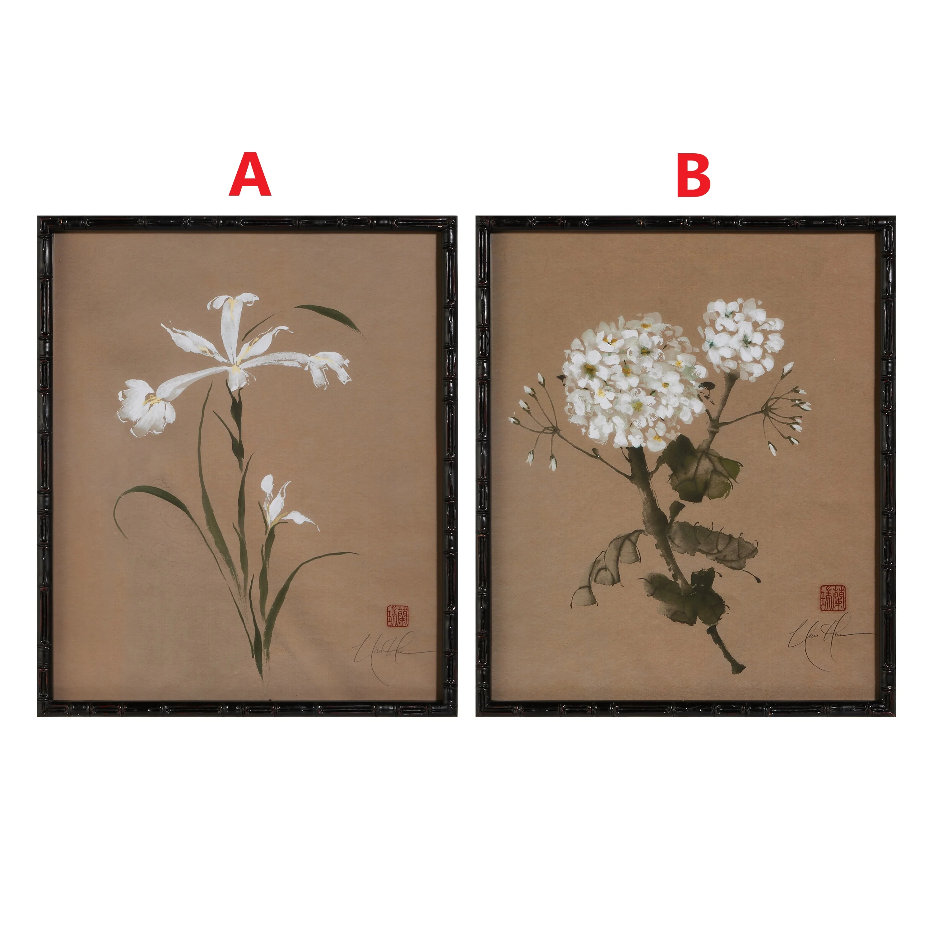 24" Perennial Grace Framed Wall Art - Sold Individually