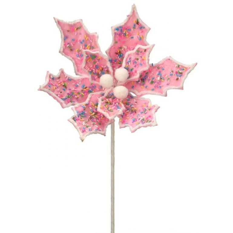 24" Sprinkle Candy Poinsettia Stem - Image 2