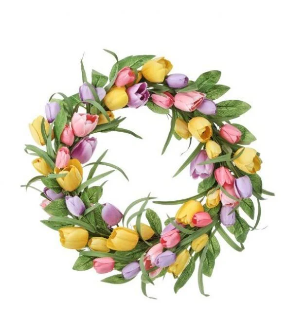 24" Tulip Garden Wreath