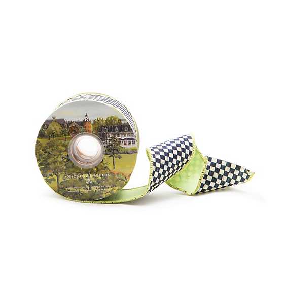 2.5" Courtly Check Ribbon Spring Green - Image 2